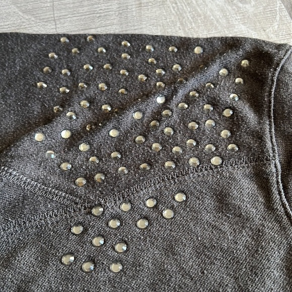 FOREVER 21 | Rhinestone Embellished Crewneck Sweatshirt Gray Size Small - Picture 8 of 15